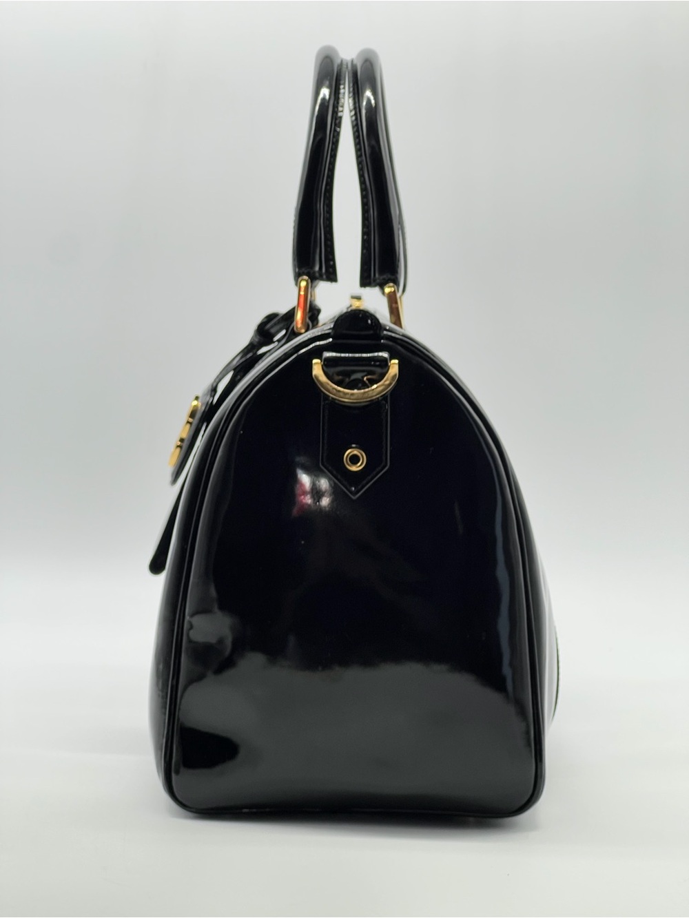 CHANEL VINTAGE PATENT BOSTON BAG - Picture 4 of 15